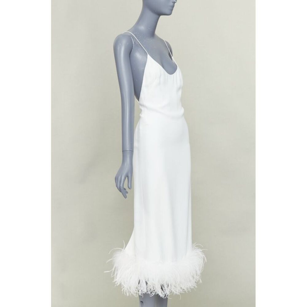 Miu Miu 2022 White Feather Slip Dress